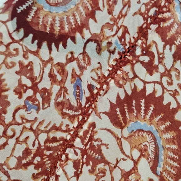 Tori Burch 100% silk top boho style size 4 - Picture 10 of 13
